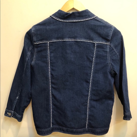 Blue Denim Jacket w/ White Trim Alfred Dunner - Picture 8 of 9